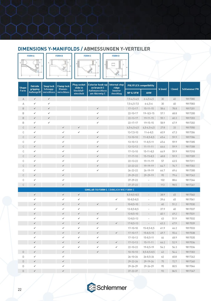 9806133 T-MANIFOLD FORM B 8,5-8,5-8,5