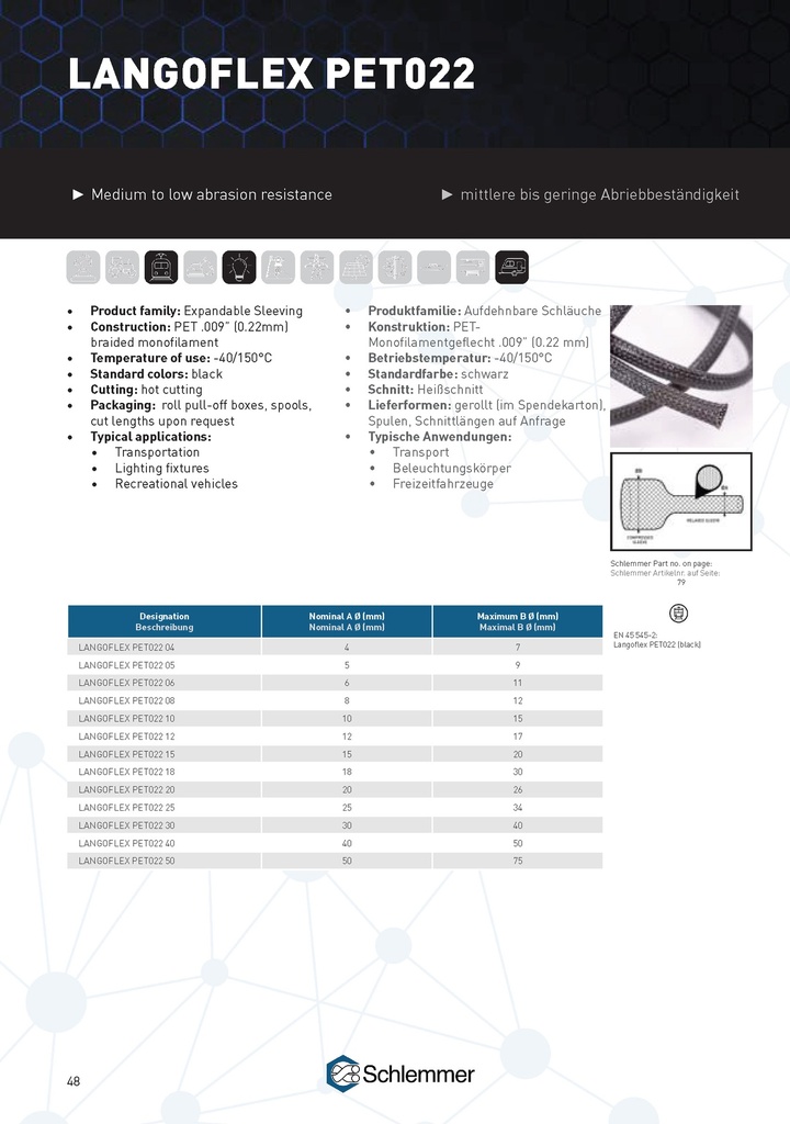 1007206 LANGOFLEX PET022 BKNO 06 RPO 200M 32C