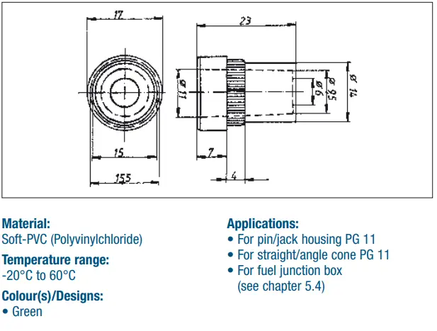 8115605 SEALING INSERT PVC GN 07-10,5 PG11
