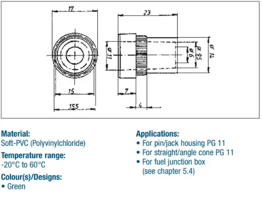 8115605 SEALING INSERT PVC GN 07-10,5 PG11